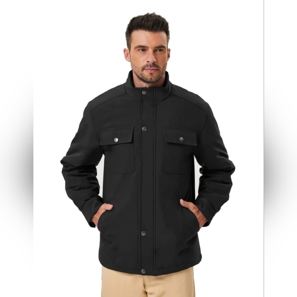 Hawke & Co Black Utility Field Jacket Quilted Lined Men's Size Small Waterproof